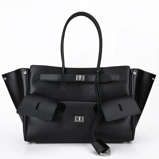 Bel Air Carry All - Black - Genuine Leather - Silver or Gold Hardware