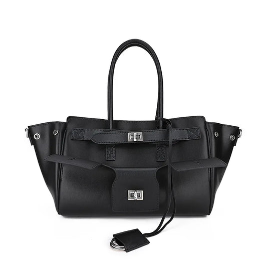 Bel Air Carry All - Brown - Genuine Suede Leather - Silver Lock